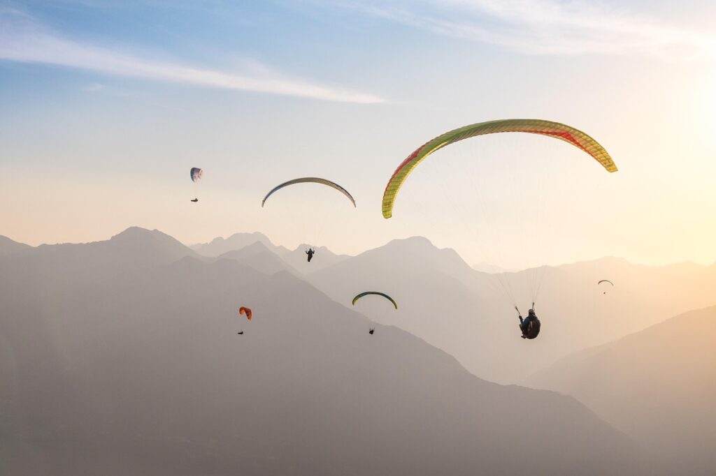 paragliding, nature, sunset, flying, paraglider